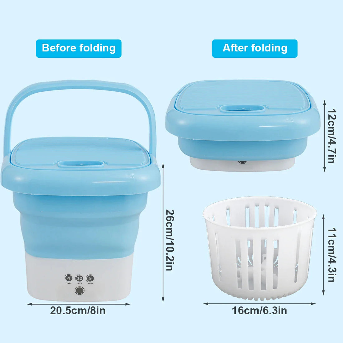 Mini Foldable Washing Machine with dryer